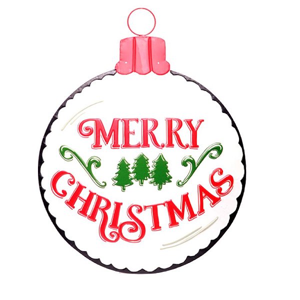 Placa Decorativa - Merry Christmas - 74cm - 01 unidade - Cromus Natal - Rizzo Embalagens