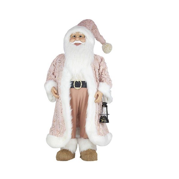 Papai Noel em Pé - Rosa Candy - 85cm  - 01 unidade - Cromus Natal - Rizzo Embalagens