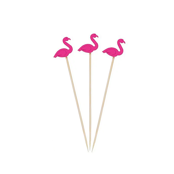 Palito Decorativo Petiscos - Flamingo - Pink - 20 UN - ArtLille - Rizzo