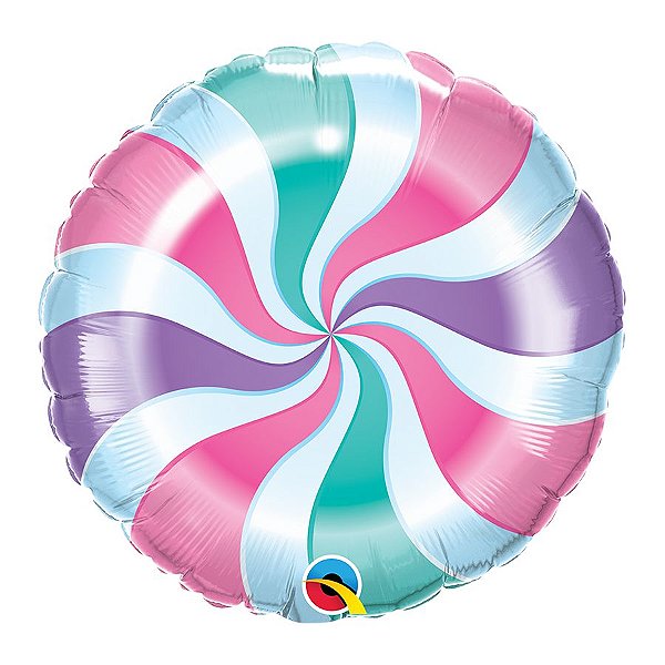 Balão de Festa Microfoil 18" - Espiral Candy - 01 Unidade - Qualatex - Rizzo Balões