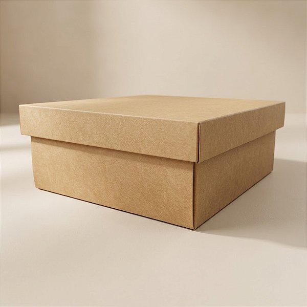 Caixa Quadrada - Kraft - C/ Tampa - 23,5x9,5cm - 01 UN - Artlillie - Rizzo