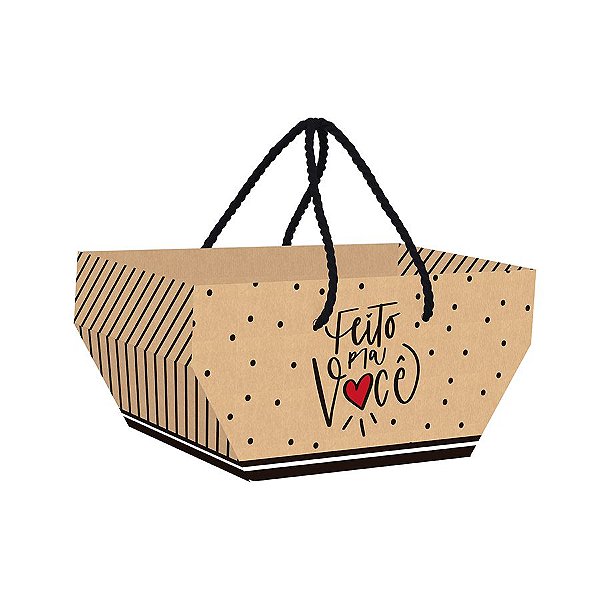 Cesta com Alça - Kraft Doçura - 01 unidade - Cromus - Rizzo