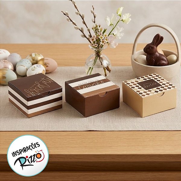 Caixa Divertida Tons de Chocolate Sortido - 10 unidades - Cromus - Rizzo Embalagens