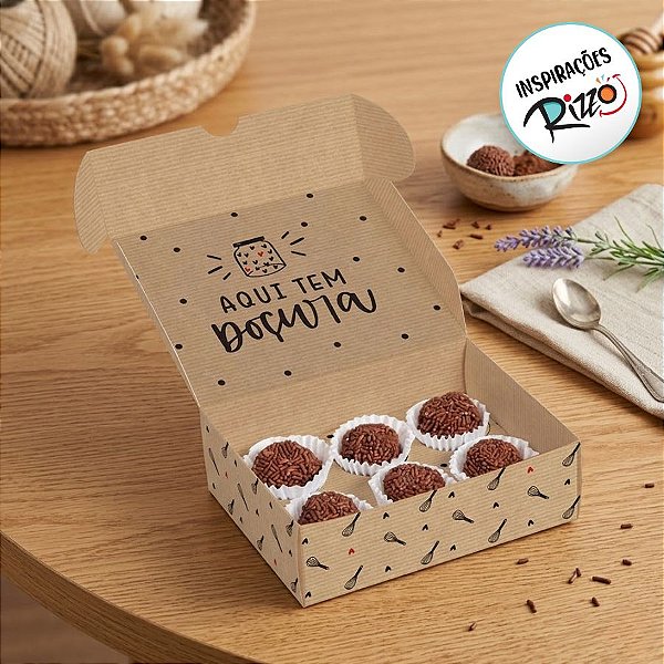 Caixa para Brigadeiros - Kraft Doçura - 10 Unidades - Cromus - Rizzo Embalagens