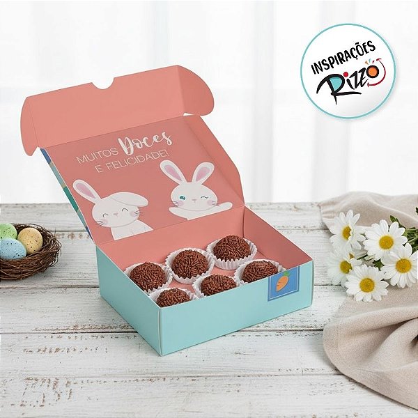 Caixa para Brigadeiros - Coelhinhos - 10 Unidades - Cromus - Rizzo