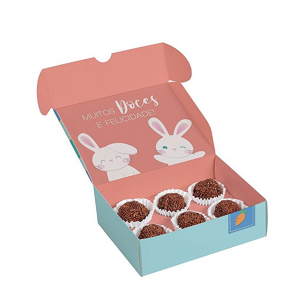 Caixa para Brigadeiros - Coelhinhos - 10 Unidades - Cromus - Rizzo
