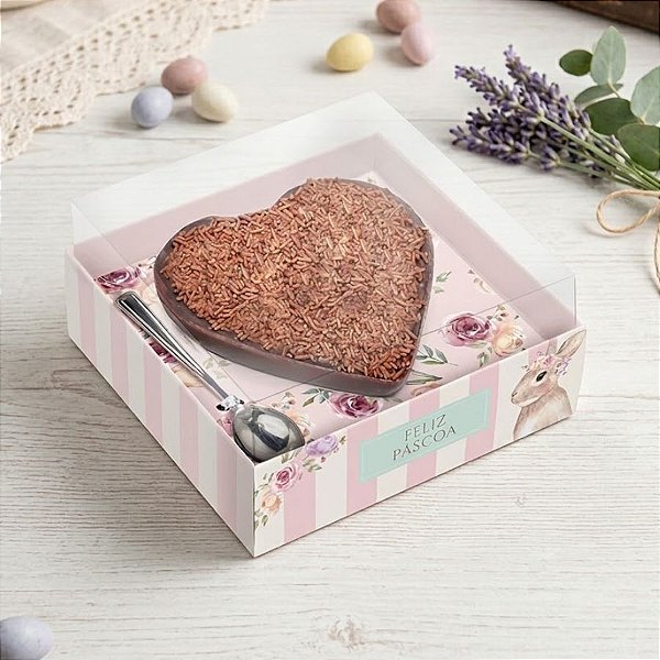 Caixa Meio Ovo Coração 250g - Coelha Serena - 06 Unidades - Cromus