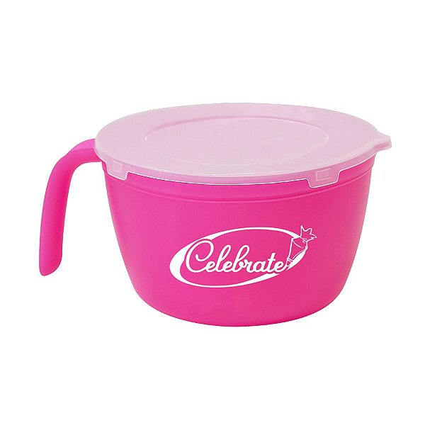 Panelinha Tigela Derretedeira - Multiuso - C/ Tampa - Rosa - 1,5L - 1 UN - Celebrate - Rizzo