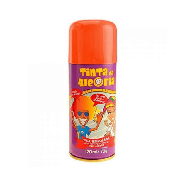 Tinta Temporária Spray para Cabelo - Laranja - 120ml - 01 UN - Dalegria - Rizzo Embalagens