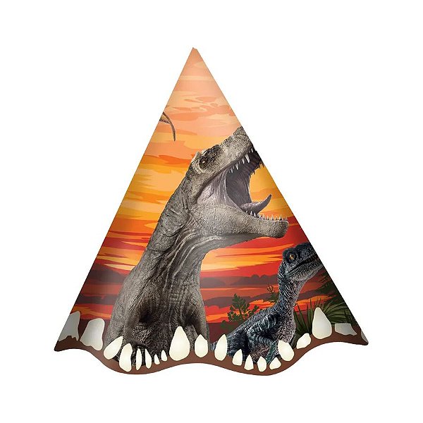 Chapéu de Aniversário - Reino dos Dinossauros - 12 UN - Regina - Rizzo