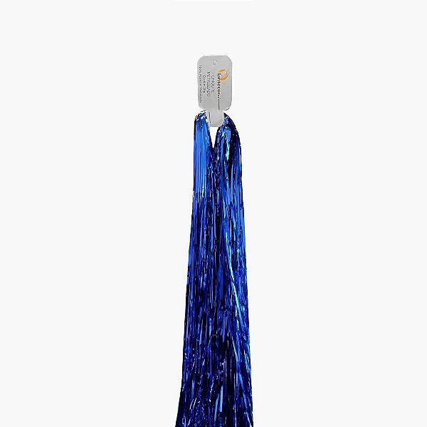 Chicote Metalizado Franja Carnaval 75cm - Azul Royal - 01 Unidade - Lantecor - Rizzo