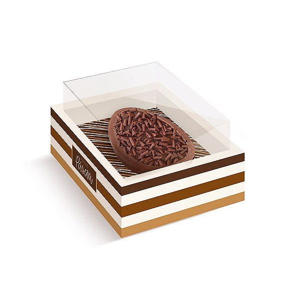 Caixa New Moldura para Meio Ovo - Tons de Chocolate - 06 Unidades - Cromus - Rizzo