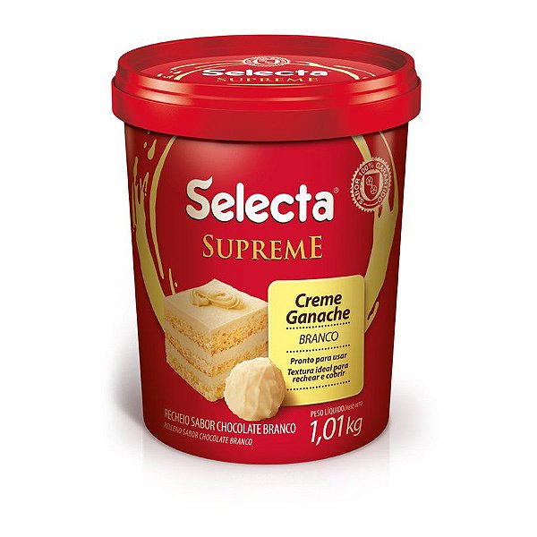 Creme Ganache de Chocolate Branco - 1,01kg - 01 unidade - Selecta Supreme - Rizzo