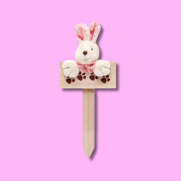 Mini Placa Patinhas Coelho de Páscoa Rosa - Cromus - 01 un - Rizzo