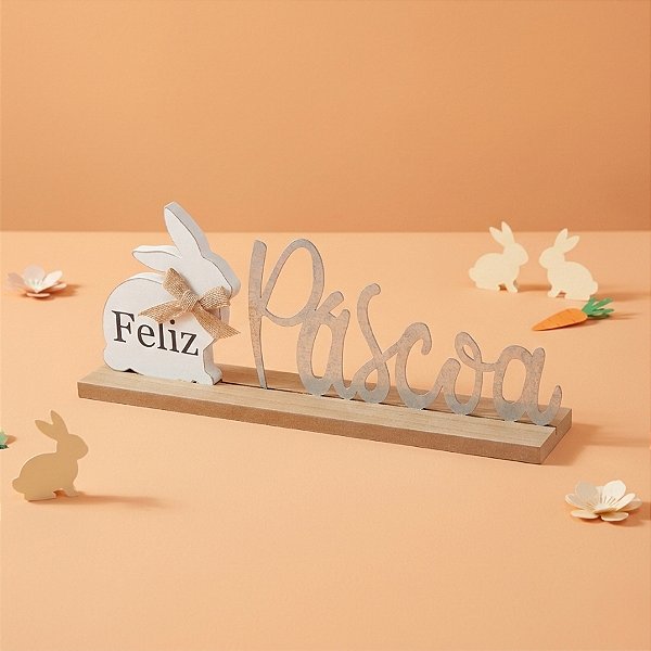 Placa Letreiro Decorativo Feliz Páscoa - Cromus - 01 un - Rizzo