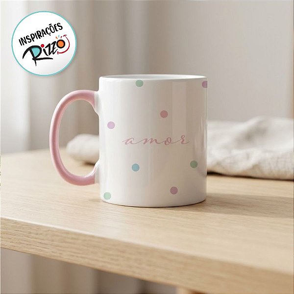 Caneca Color Dots Rosa Amor 300 mL - Cromus - 01 un - Rizzo