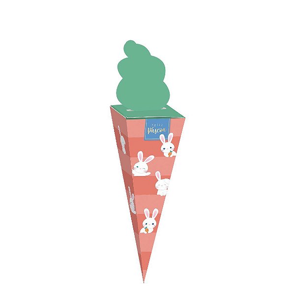 Caixa Cone Cenoura Coelhinhos - 10 Unidades - Cromus Páscoa - Rizzo