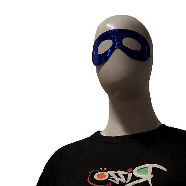 Máscara de Carnaval em Papel Holográfico - Azul - Mod 6934 - 12 unidades - Rizzo