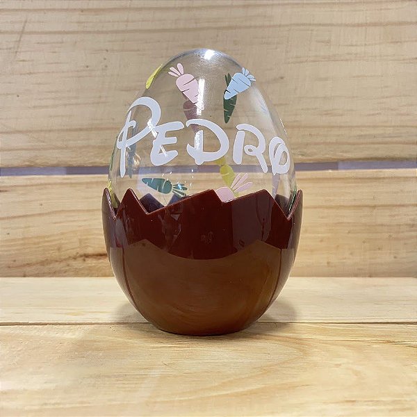 Ovo Acrílico Personalizado Cenoura Base Marrom P - 01 unidade - Rizzo