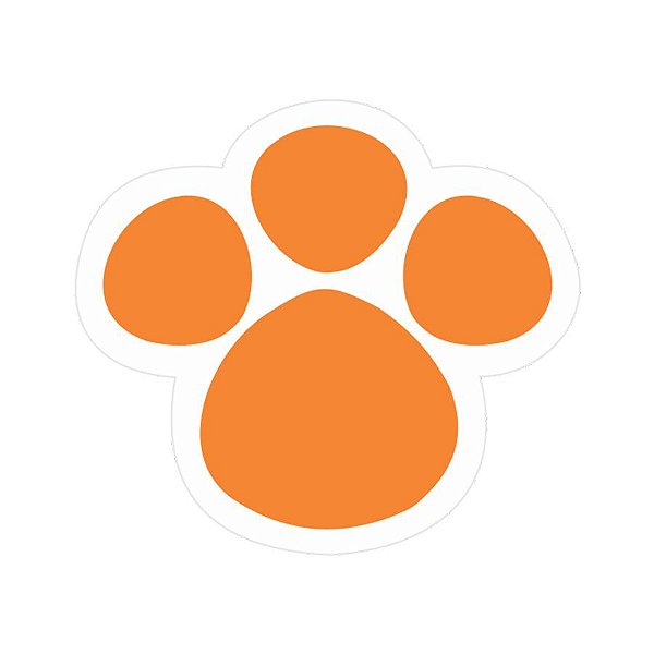 Adesivo Patinha Laranja M 6,5cm x 6cm - 50 unidades - Decora Festas Ltda - Rizzo Embalagens