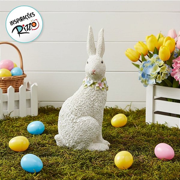 Coelho Branco Olhando para Trás - 1 unidade - Rizzo Embalagens