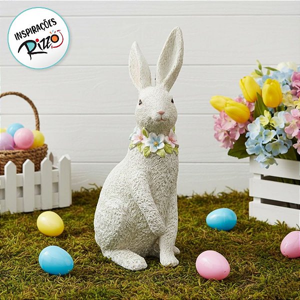 Coelho Branco Olhando para Frente - 1 unidade - Rizzo Embalagens