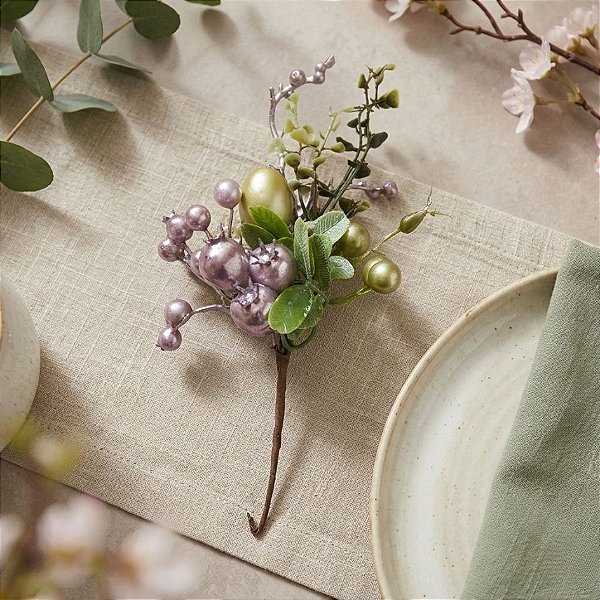 Galho Pick Decorativo de Páscoa com Ovo - 26cm - 1 unidade - Rizzo