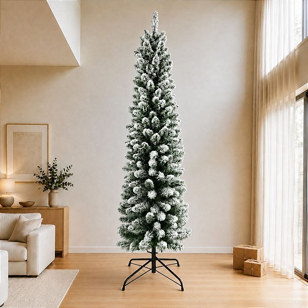 Arvore Slim Nevada 240 cm - 472 galhos - 1 unidade - Rizzo