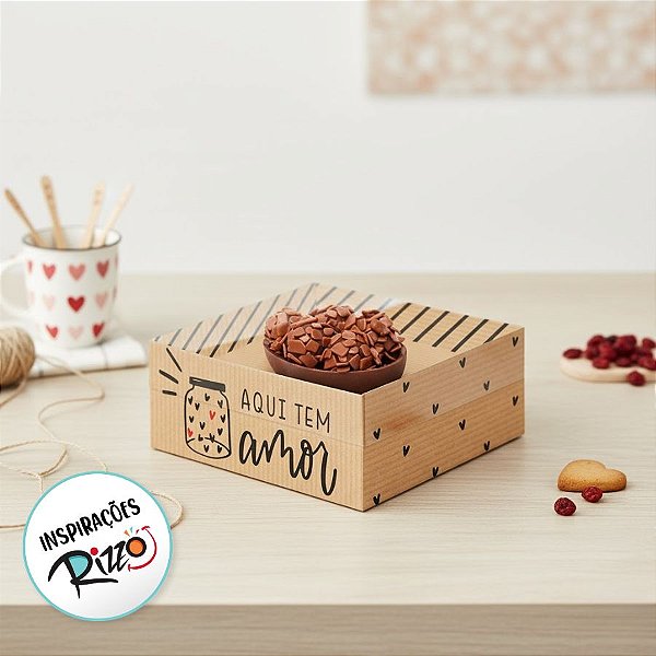 Caixa New Practice para Meio Ovo 50 g Kraft - Feito com Doçura - 6 Unidades - Cromus - Rizzo