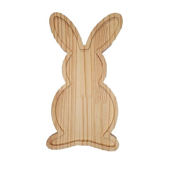 Tábua de Madeira Crua Coelho em Pé - 16 x 29,8 cm - 1 unidade - Rizzo Embalagens