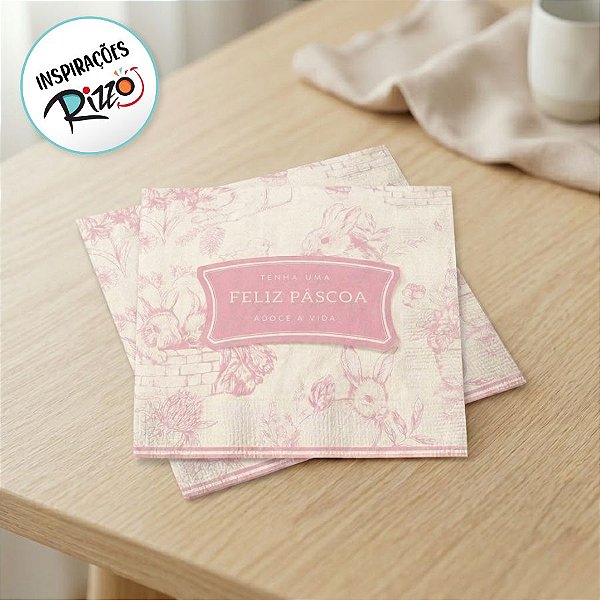 Guardanapo Clássico Francês Rosa - 1 unidade Pct. c/ 20 unds. - Cromus - Rizzo Embalagens