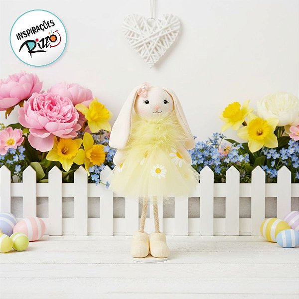 Coelho em Pé com Vestido Amarelo - 01 Unidade - Cromus - Rizzo