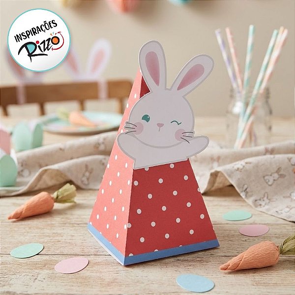 Caixa Cone Coelhinhos 5x5x14 - 10 Unidades - Cromus Páscoa - Rizzo