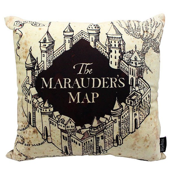 Almofada Veludo Mapa do Maroto 40x40cm Harry Potter - 01 Unidade - Zonacriativa - Rizzo
