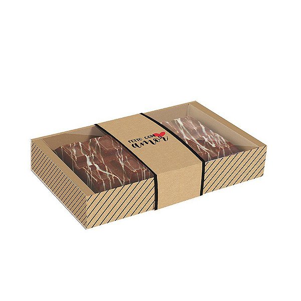 Caixa para Tablete 300g - Feito com Doçura 18x3x3,2cm - 10 Unidades - Cromus - Rizzo Embalagens