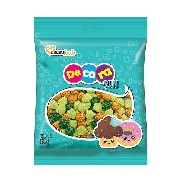 Confeitos Folhas Verdes Decora Fun 50g - 01 Unidade - Cacau Foods - Rizzo