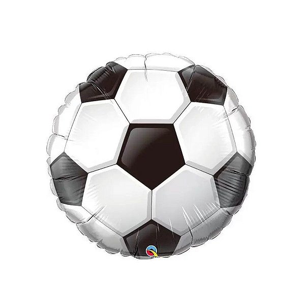 Balão Metalizado Redondo Bola Futebol - 18'' (45cm) - 1 unidade - Cromus - Rizzo Embalagens.