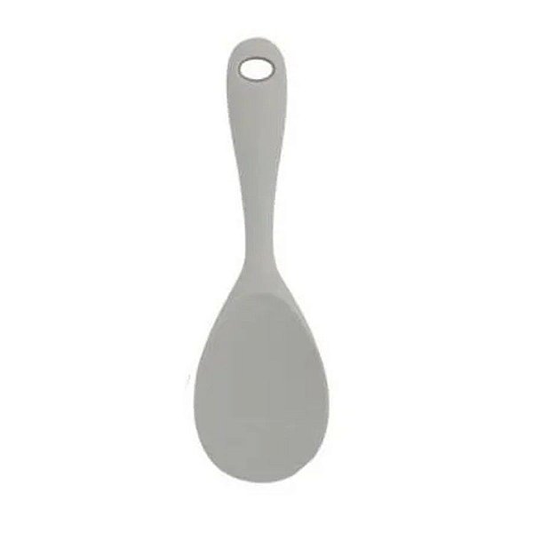 Colher Multiuso em Silicone Inteiriça com Cabo Curto 22 cm - Cinza - 1 unidade - Wellmix - Rizzo Embalagens