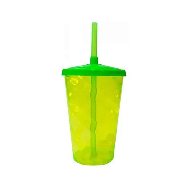 Copo de Plástico Twist Verde Fluorescente 400 mL - LSC Toys - 01 Unidade - Rizzo Embalagens