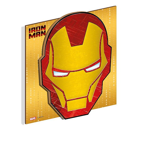 Quadro Decorativo MDF Homem de Ferro Avengers - 1 Unidade - Festcolor - Rizzo Embalagens.