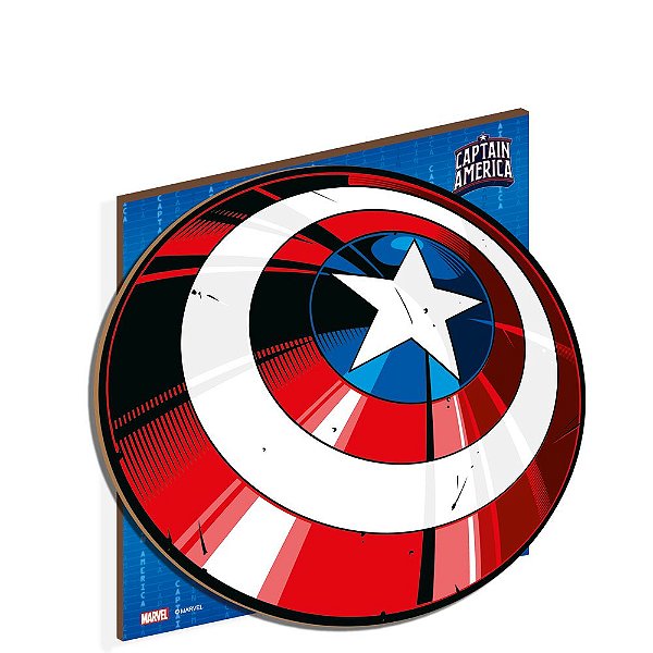 Quadro Decorativo MDF Capitão América Avengers - 1 Unidade - Festcolor - Rizzo Embalagens.