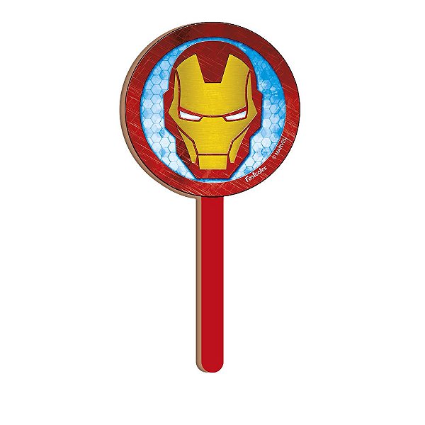 Pick Decorativo MDF Homem de Ferro Avengers - 1 Unidade - Festcolor - Rizzo Embalagens.