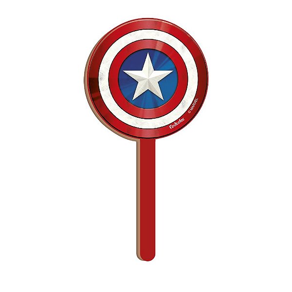 Pick Decorativo MDF Capitão América Avengers - 1 Unidade - Festcolor - Rizzo Embalagens.
