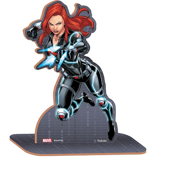 Personagem MDF P Viuva Negra Avengers - 1 Unidade - Festcolor - Rizzo Embalagens.