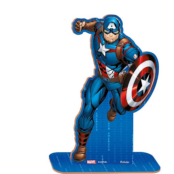 Personagem MDF P Capitão América Avengers - 1 Unidade - Festcolor - Rizzo Embalagens.