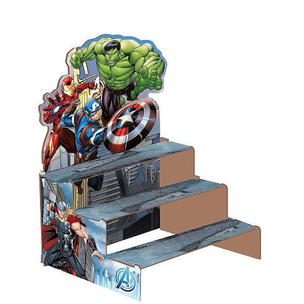 Escada Para Doces MDF Avengers - 1 Unidade - Festcolor - Rizzo Embalagens.