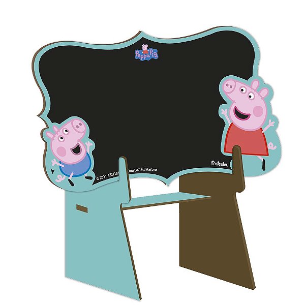 Lousa Decorada MDF P Peppa Pig - 1 Unidade - Festcolor - Rizzo Embalagens.