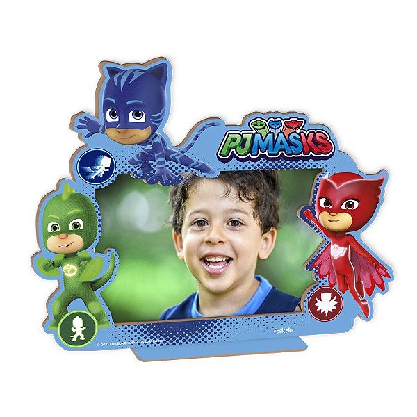 Porta Retrato para Foto 10x15 cm em MDF Decorado para Festa - PJ Masks - 1 unidade - Festcolor - Rizzo Embalagens