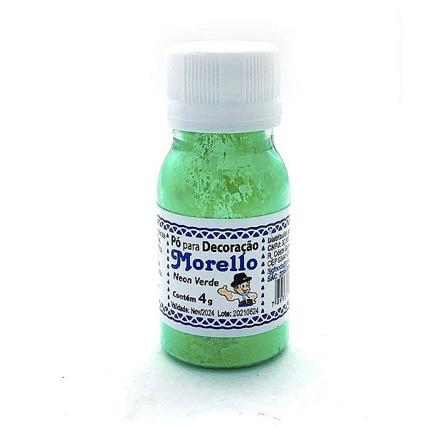Pó Verde Neon Para Decoração - 4g - 1 Unidade - Morello - Rizzo