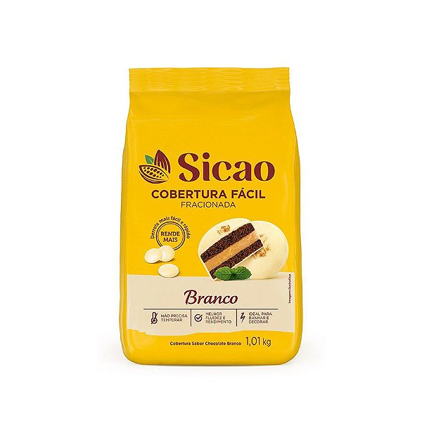 Sicao Cobertura Fácil Fracionada - Chocolate Branco 1,01 kg - 1 unidade - Sicao - Rizzo Embalagens